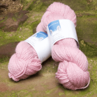Rosedale Aran Yarn, antique pink from North Yorkshire flock of rare breed, slaughter-free Border Leicester sheep