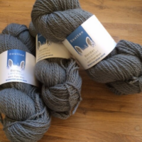 Alum Beck Aran Yarn, dark slate grey yarn from a North Yorkshire flock of rare breed, slaughter-free Border Leicester sheep