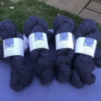 Semerwater aran yarn, deep blue, light and warm with lustre