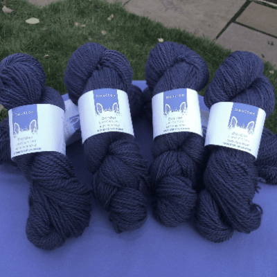 Semerwater aran yarn, deep blue, light and warm with lustre