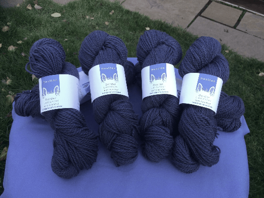 Semerwater aran yarn, deep blue, light and warm with lustre