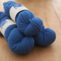 Doulton Blue DK yarn, bright blue yarn from a rare breed and slaughter free flock