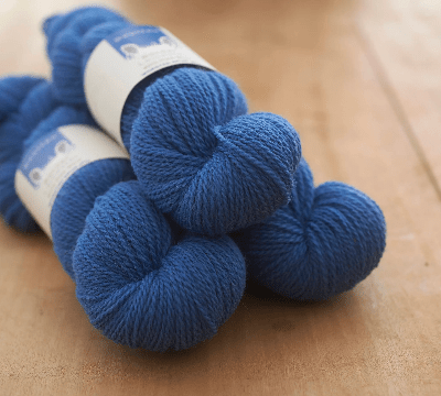 Doulton Blue DK yarn, bright blue yarn from a rare breed and slaughter free flock