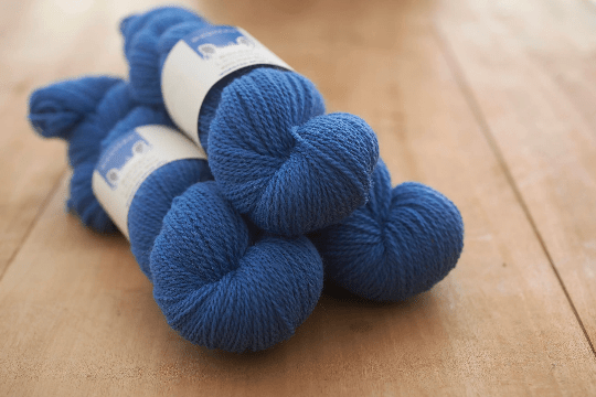 Doulton Blue DK yarn, bright blue yarn from a rare breed and slaughter free flock