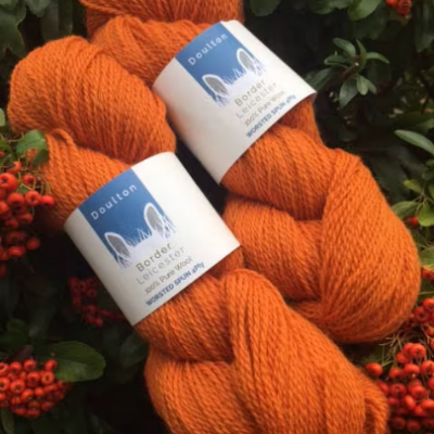Jervaulx 4ply yarn, warm pumpkin, burnt orange yarn slaughter-free