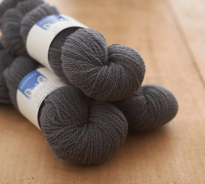 Alum Beck 4ply yarn, dark slate grey yarn, rare breed, slaughter free Border Leicester sheep