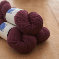 Roseberry Topping DK yarn, purple-red shade from slaughter-free Border Leicester sheep