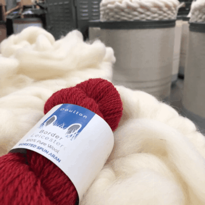 Rievaulx Aran Yarn, deep red, slaughter-free