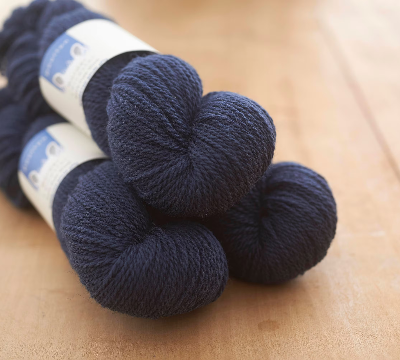 Semerwater 4ply yarn in navy blue, rare breed and slaughter-free