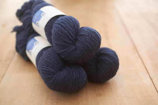 Semerwater 4ply yarn in navy blue, rare breed and slaughter-free