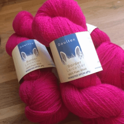 Uschi Pink DK yarn, vibrant hot pink shade from a rare breed and slaughter free flock of border leicester sheep