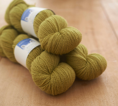 Appleton Wiske yarn lime green skeins
