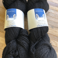 Whitby Jet deepest black limited edition 4ply yarn from a slaughter-free flock of border leicester sheep