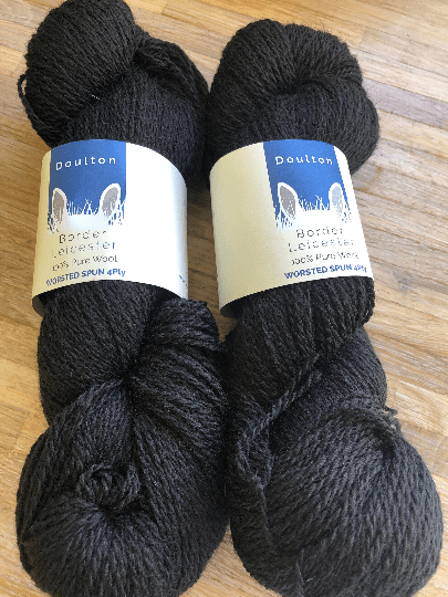 Whitby Jet deepest black limited edition 4ply yarn from a slaughter-free flock of border leicester sheep