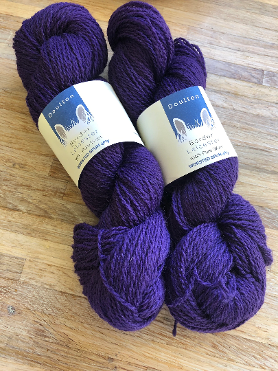 skeins of deep purple yarn hawnby hill