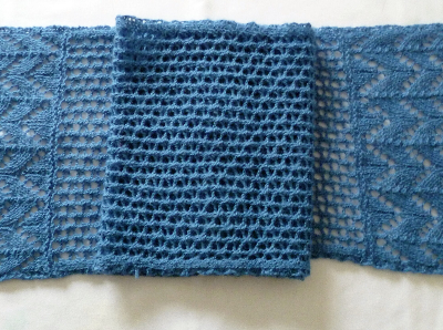 Horseshoe lace woolen scarf knitting kit made from border leicester yarn