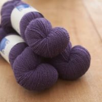Cringle Moor 4ply yarn, purple-blue shade, rare breed, slaughter free Border Leicester sheep