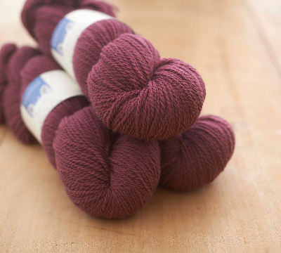 Roseberry Topping 4ply yarn, purple-pink shade from slaughter-free pedigree Border Leicester sheep