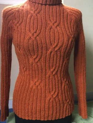 Roll Neck, Ribbed Sweater Knitting Kit made from Border Leicester Yarn