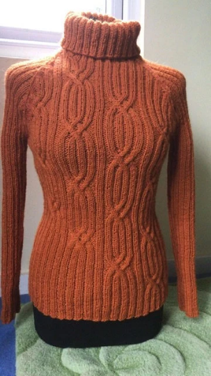 Roll Neck, Ribbed Sweater Knitting Kit made from Border Leicester Yarn