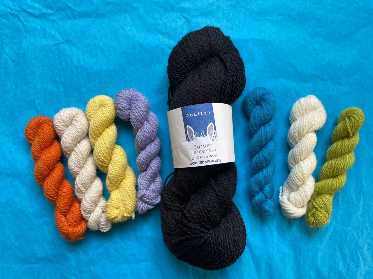 Wool for fingerless gloves knitting kit made from border leicester yarn