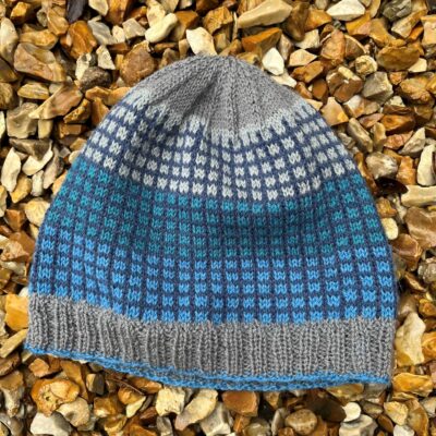 Woolen hat knitting kit made from border leicester yarn